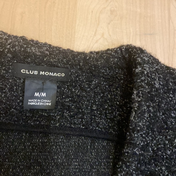 Club Monaco bouclé long line vest wool mix. M - Picture 3 of 9